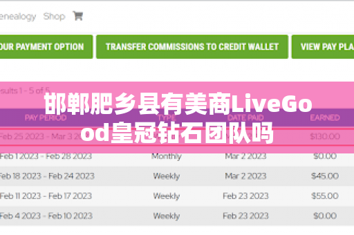 邯郸肥乡县有美商LiveGood皇冠钻石团队吗