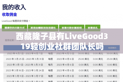 西藏隆子县有LiveGood319轻创业社群团队长吗