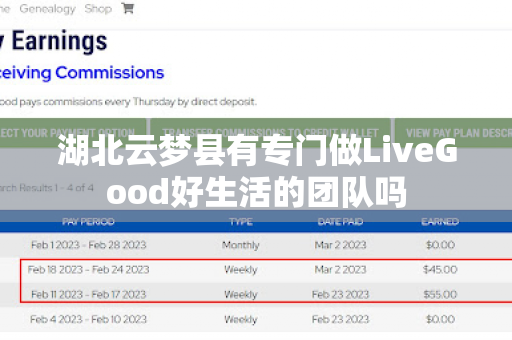 湖北云梦县有专门做LiveGood好生活的团队吗