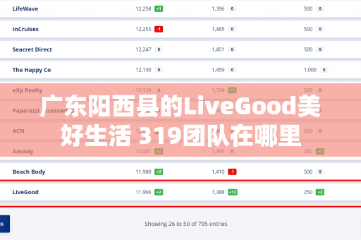 广东阳西县的LiveGood美好生活 319团队在哪里